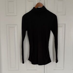 Old Navy Black Ribbed Maternity Mock Neck Top